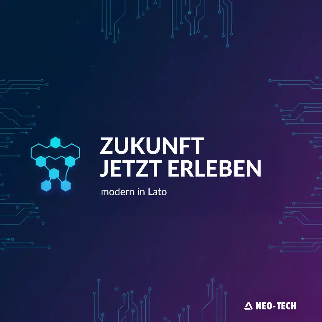 Werbegrafik Tech Sans Serife Schrift